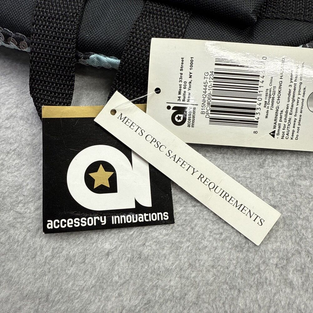 Accessory Innovations 17" Backpack Blue Sequin Iridescent Pad Back Lightweight - Picture 10 of 12